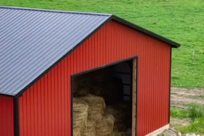 Durable metal roof installed on a barn by Roofing419.