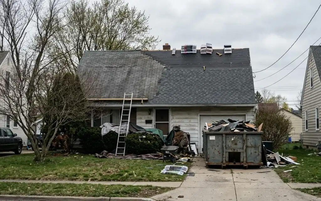 Roof Financing in Toledo, OH: Ways to Pay for a New Roof 1 Residential roof replacement in Toledo, Ohio, with old and new asphalt shingles